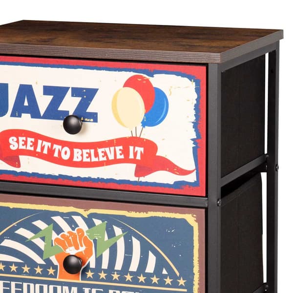 Max Home Vintage-retro Kommode Med 4 Stofskuffer