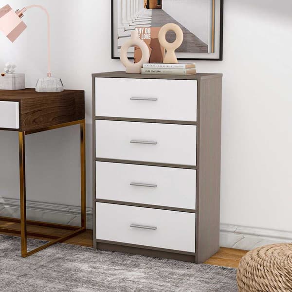 Max Home Wooden Byrå Med 4 Tyglådor