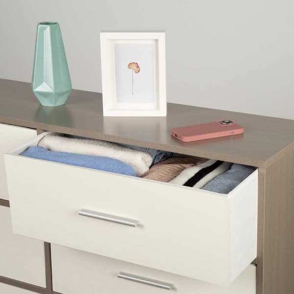 Max Home Wooden Kommode Med 6 Stofskuffer