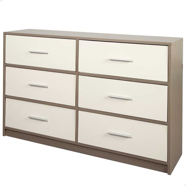Max Home Wooden Kommode Med 6 Stofskuffer