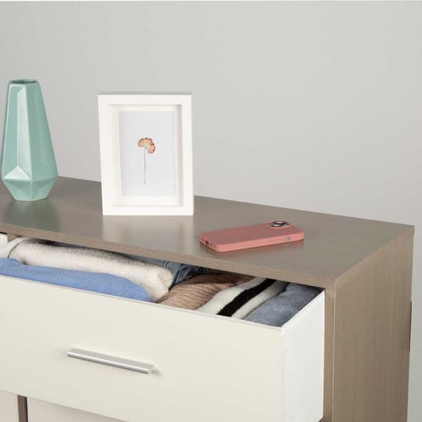 Max Home Wooden Kommode Med 8 Stofskuffer