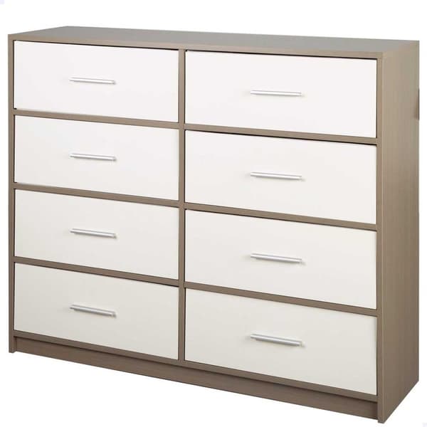 Max Home Wooden Kommode Med 8 Stofskuffer