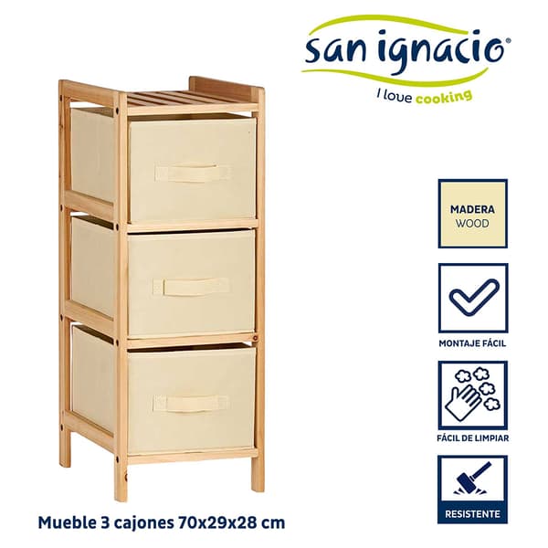 San Ignacio X Kipit 70x29x28 Cm Skuffesorterer