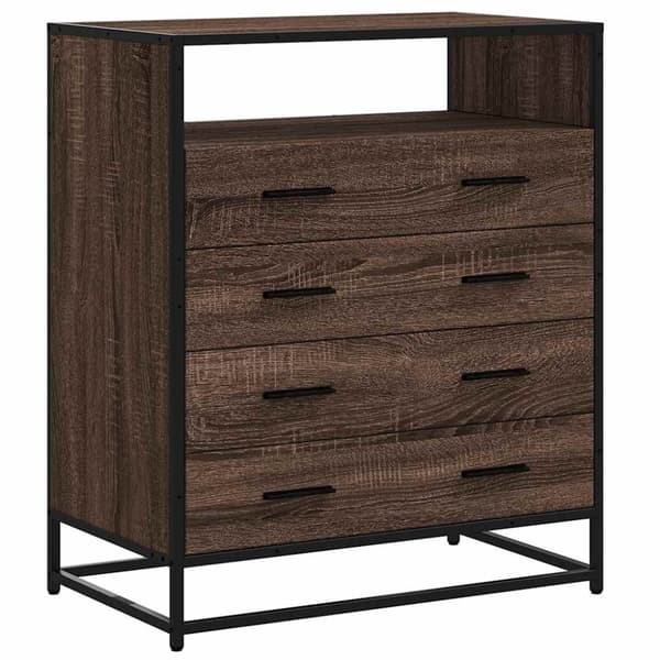vidaXL kommode 70x41x83,5 cm konstrueret træ brun egetræsfarve
