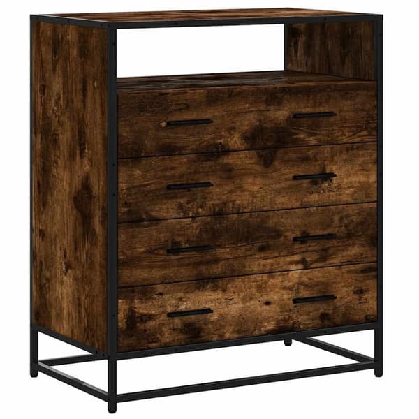 vidaXL kommode 70x41x83,5 cm konstrueret træ røget egetræsfarve
