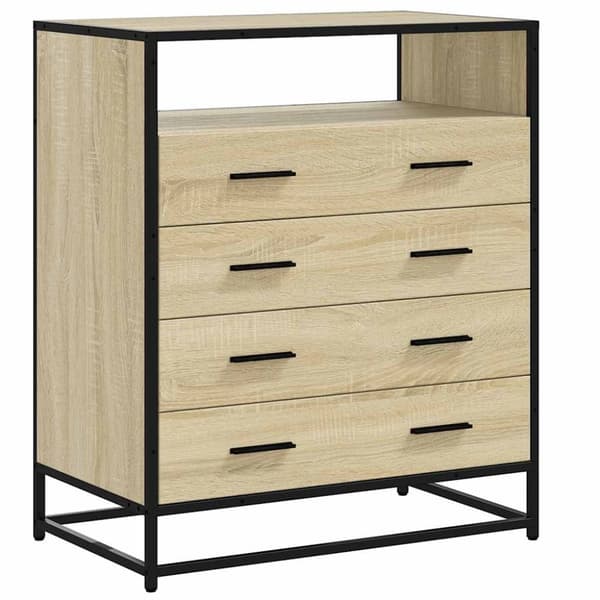 vidaXL Kommode sonoma eik 70x41x83,5 cm konstruert tre