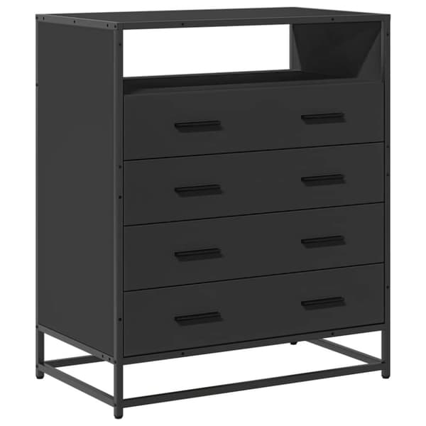 vidaXL Laatikosto musta 70x41x83,5 cm tekninen puu