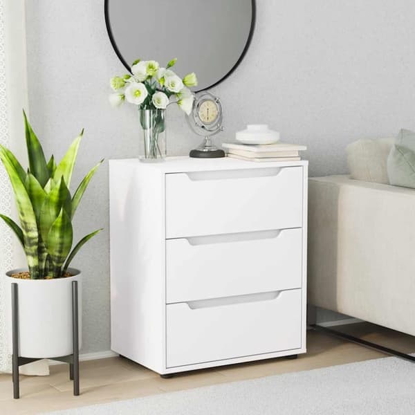 vidaXL skænk VISNES 60x40x73 cm konstrueret træ hvid