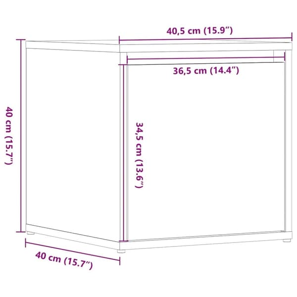 vidaXL opbevaringsskab 40,5x40x40 cm konstrueret træ gammelt træ-look