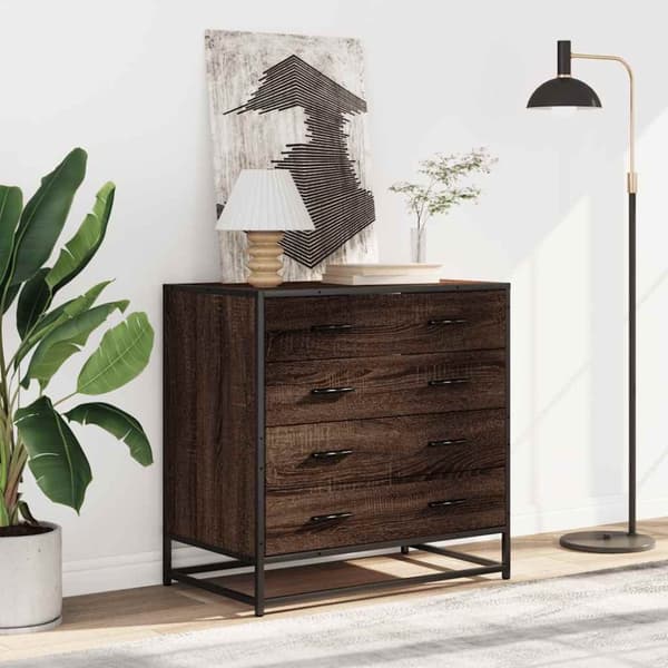 vidaXL Laatikosto ruskea tammi 70x41x70 cm tekninen puu