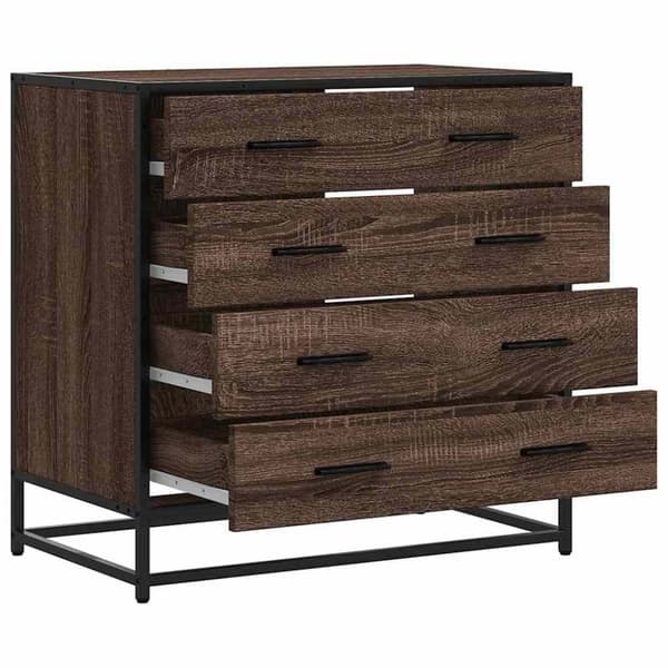 vidaXL Laatikosto ruskea tammi 70x41x70 cm tekninen puu