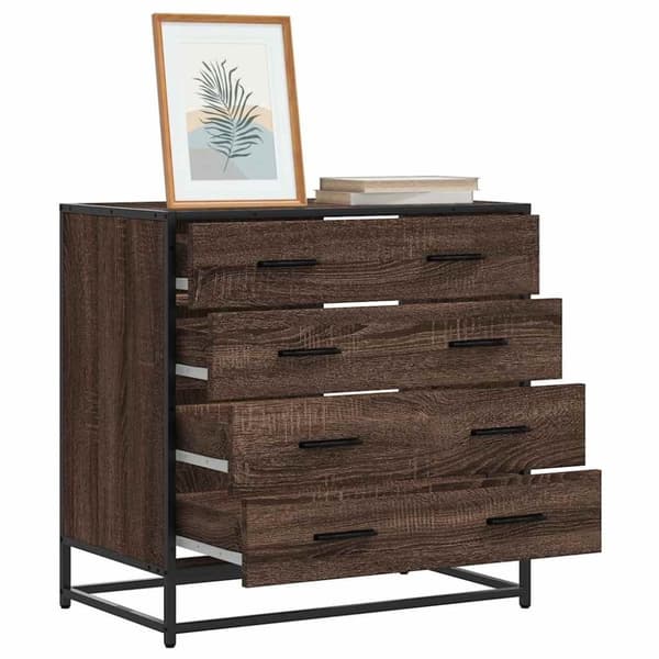 vidaXL Laatikosto ruskea tammi 70x41x70 cm tekninen puu
