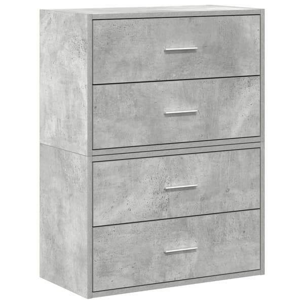 vidaXL skabe med 2 skuffer 2 stk. 60x31x40 cm konstrueret træ betongrå