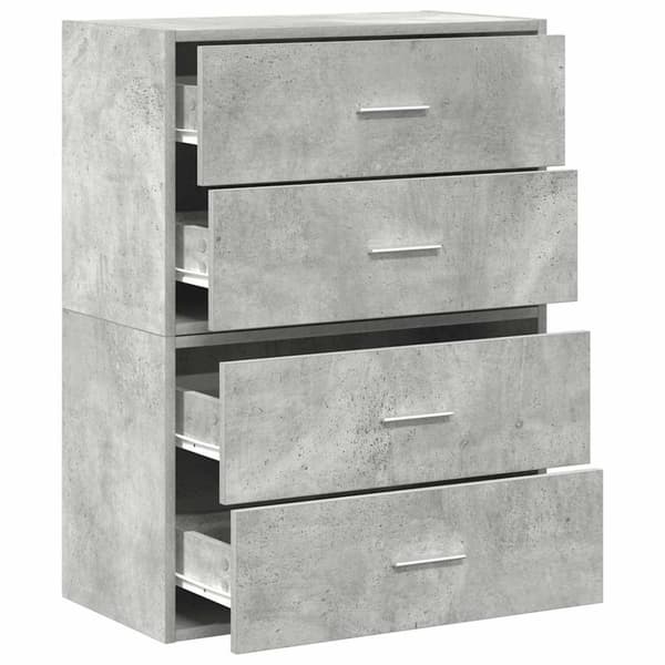vidaXL skabe med 2 skuffer 2 stk. 60x31x40 cm konstrueret træ betongrå