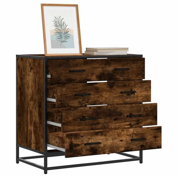 vidaXL kommode 70x41x70 cm konstrueret træ røget egetræsfarve
