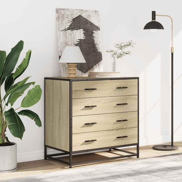 vidaXL Kommode sonoma eik 70x41x70 cm konstruert tre