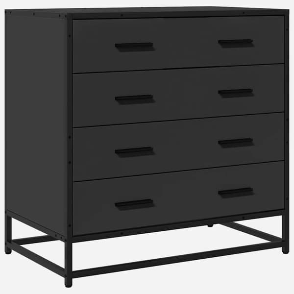 vidaXL Byrå svart 70x41x70 cm konstruerat trä