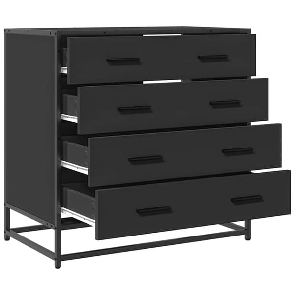 vidaXL Byrå svart 70x41x70 cm konstruerat trä