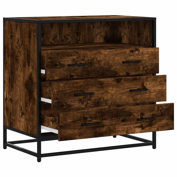 vidaXL Lådskåp rökfärgad ek 70x41x70 cm konstruerat trä