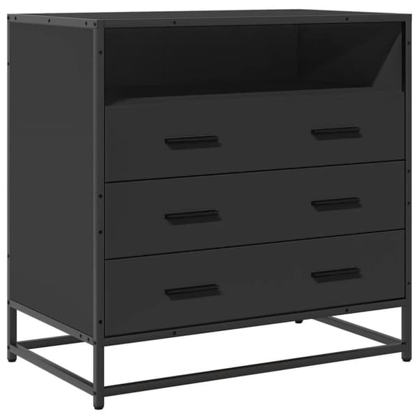 vidaXL skuffeskab 70x41x70 cm konstrueret træ sort