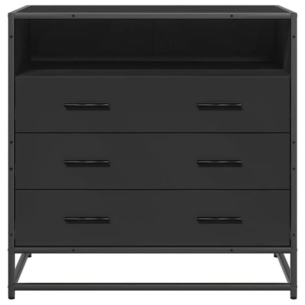 vidaXL skuffeskab 70x41x70 cm konstrueret træ sort