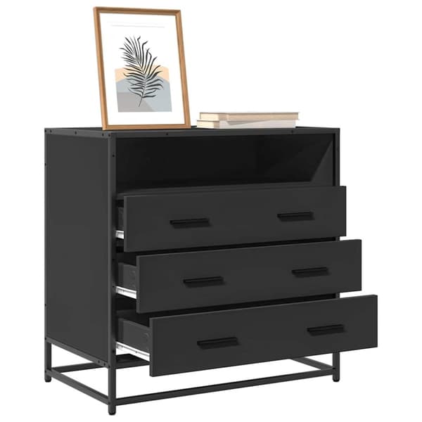 vidaXL skuffeskab 70x41x70 cm konstrueret træ sort
