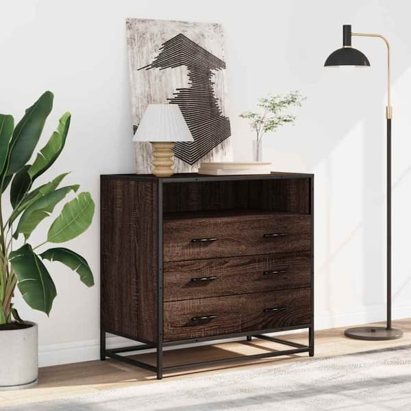 vidaXL kommode 70x41x70 cm konstrueret træ brun egetræsfarve
