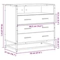 Miniatyrbillede 11 af 11: vidaXL kommode 70x41x70 cm konstrueret træ brun egetræsfarve