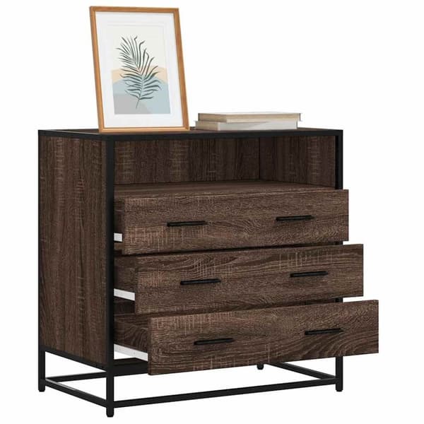 vidaXL kommode 70x41x70 cm konstrueret træ brun egetræsfarve