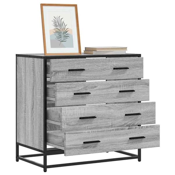 vidaXL kommode 70x41x70 cm konstrueret træ grå sonoma-eg