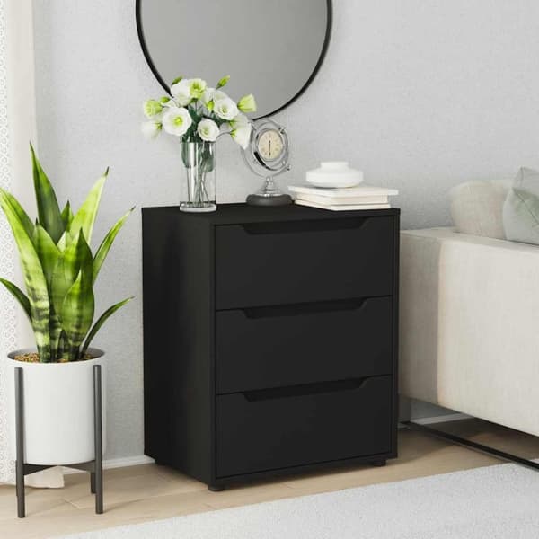 vidaXL skænk VISNES 60x40x73 cm konstrueret træ sort