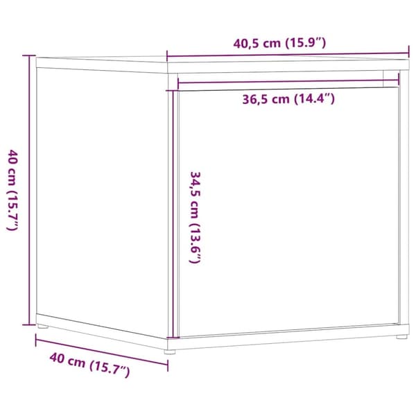 vidaXL Oppbevaringsskap artisan eik 40,5x40x40 cm konstruert tre