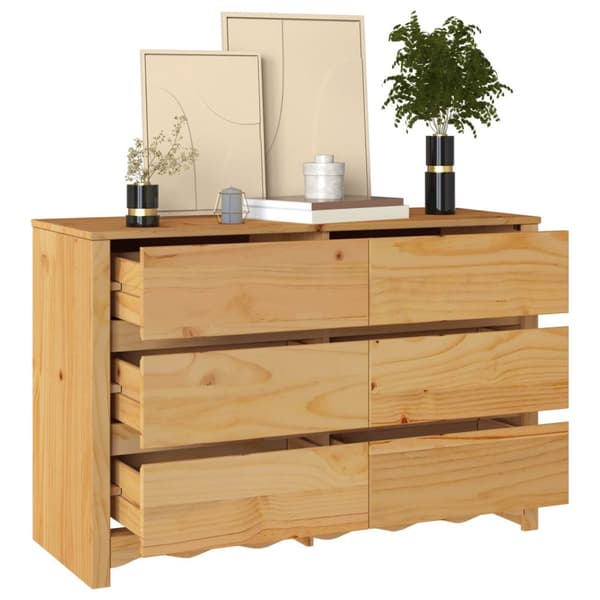 vidaXL Kommode ""DRAMMEN"" 111x43x73,5 cm Massivt Furutre