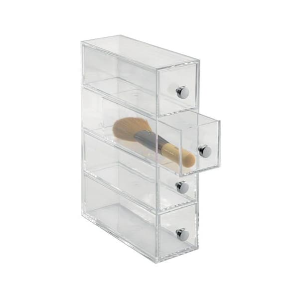 Organisatör - InterDesign - Clarity - 4 Lådor - Transparent - 7 x 18 x 25,5 cm