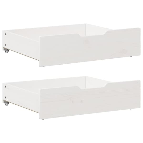 Sänglådor 2 st vit 65x55x16 cm massiv furu