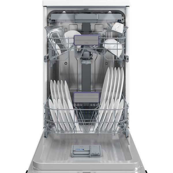 BEKO Free standing Dishwasher BDFS26120WQ, Energy class E,  Width 45 cm, 6 programs, Inverter motor, Third drawer, White
