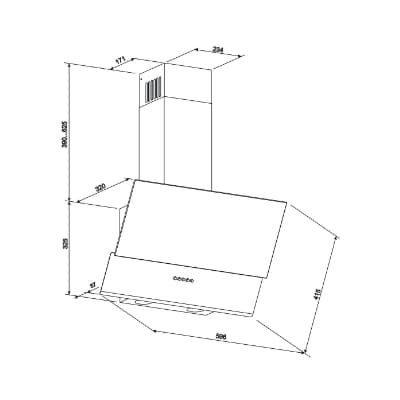 ELEYUS HOOD DNL L 14 150 60 BL Black 60 cm 311 m3/h