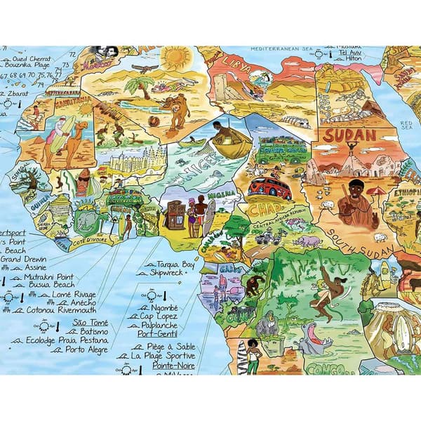 Awesome Maps Kartta Maailman Parhaat Surffausrannat Alkuperäinen Värillinen Painos Surftrip Monivärinen