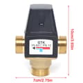 Miniatyrbillede 2 af 2: Termostatisk Vandblandingsventil, 35-60℃ Temperaturkontrol, DN20 Messingkonstruktion,sort