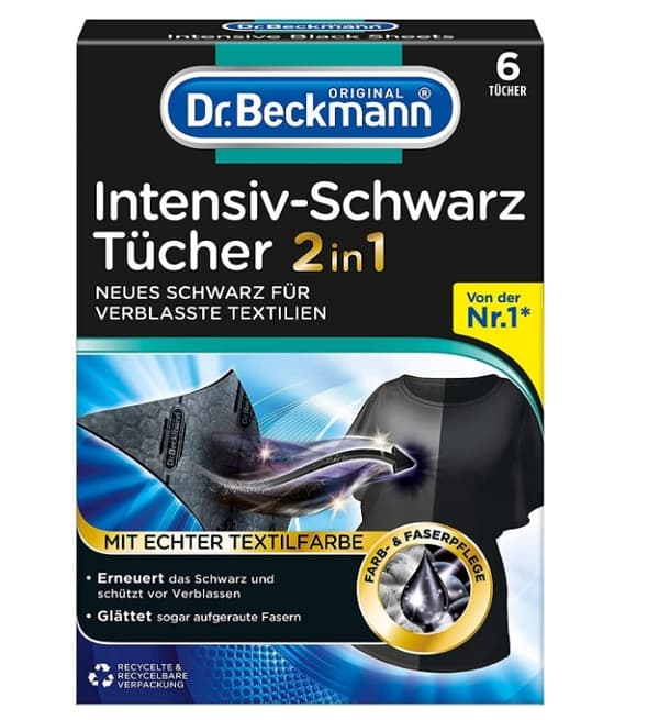 Dr. Beckmann Tvättservetter för Djup Svart, 6 stycken (Tysk Produkt)