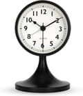 Miniatyrbillede 1 af 5: Lydløs Analog Vækkeur med Snooze - Retro, Natlys, Kvarts Vækkeur, -12,6x8 cm