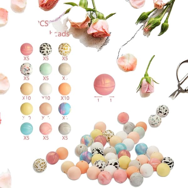 Silicone Runda Pärlor Kit, 100 st, Lätta att Rengöra,100 stycken