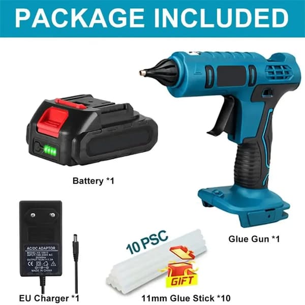 Heftpistol, 100W effekt, snabb uppvärmning,1 x Batteri, EU