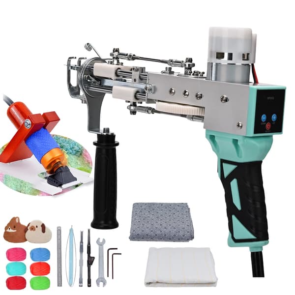 Tufting Gun, 2-i-1 Funktionalitet, Justerbara Högar,EU 220V med trimmer