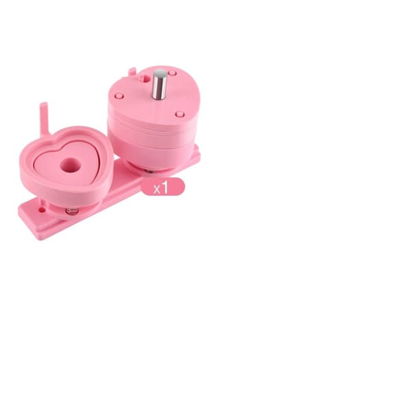 Hjärtaformad Knappmakare, Komplett DIY-kit, Lätt att Använda,rosa kit, 57 mm