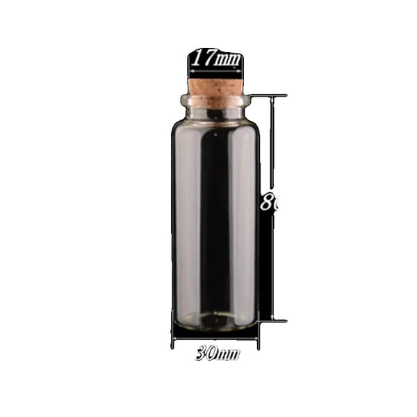 Glasflaskor, 30 ml, 40 ml, 55 ml kapacitet, korkstopp,40 ml