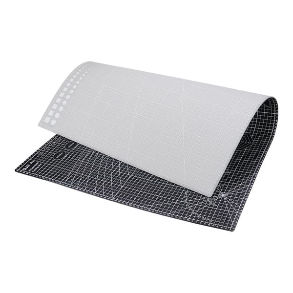 Skæreunderlag, A1 Dobbelt-Sidet, PVC Materiale, 90 x 60 cm,sort