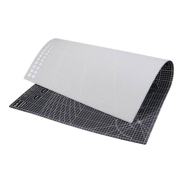 Skæreunderlag, A1 Dobbelt-Sidet, PVC Materiale, 90 x 60 cm,sort