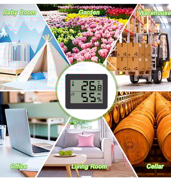 INF Digitalt indendørs termometer, hygrometer Grøn