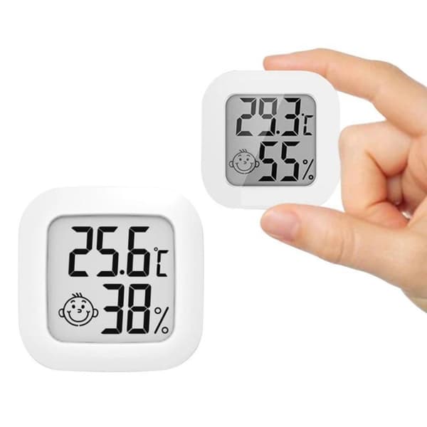 2st 2 i 1 digital termometer hygrometer med LCD-skärm, mini väderstation för hemmet